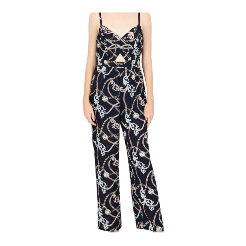 NWOT! GUESS Nautical Chain Print Wide-Leg Jumpsuit. Size Medium.
